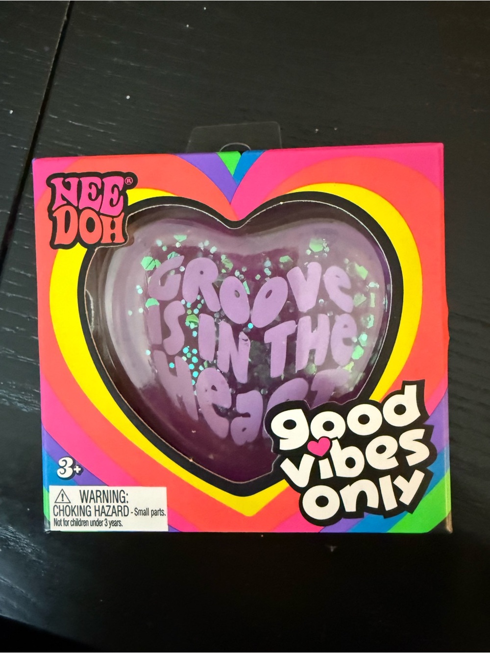 Good Vibes Only Purple Heart Stress Toy
